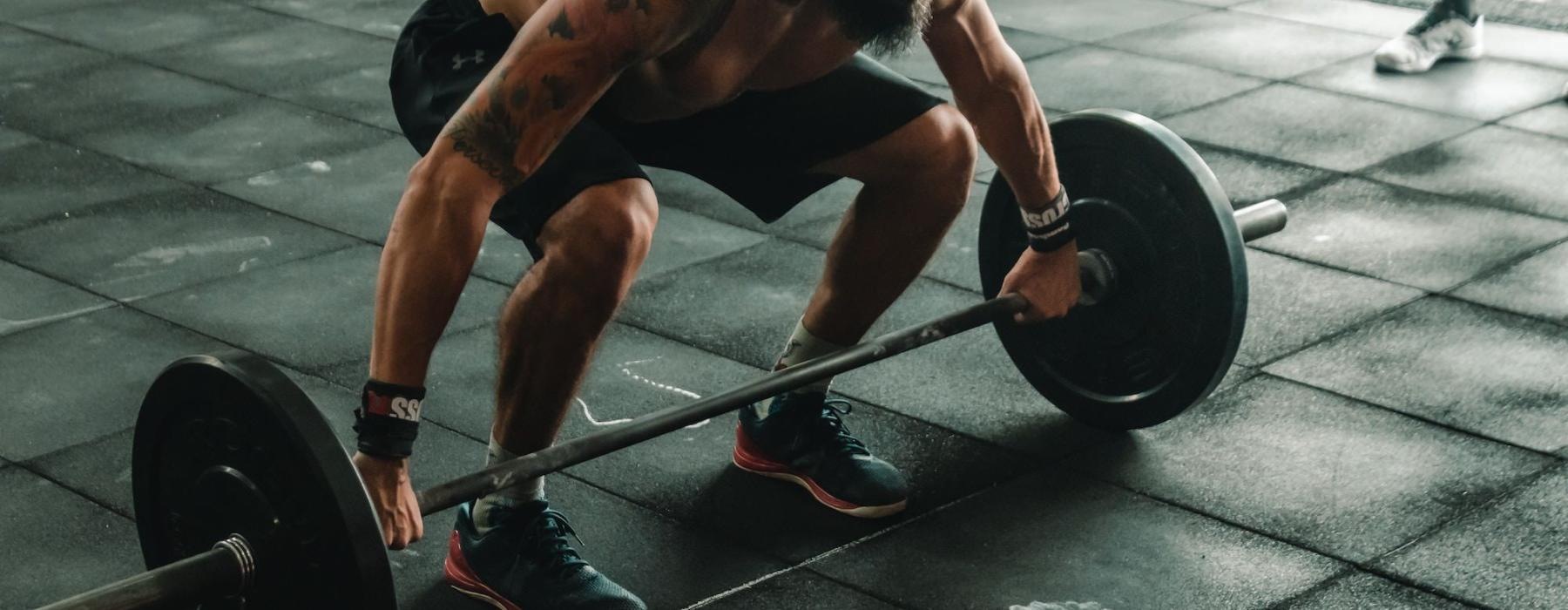 a man lifting weights