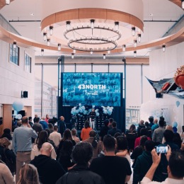 a group of people in a room